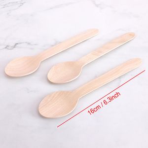 Disposable Eco-friendly Wood Flatware Dinnerware Spoon Knife Wooden Cutlery Set Fork Knives Dessert Scoop Wedding Party Tableware GGA5131