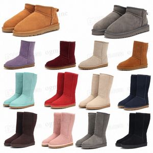 Wholesale yellow boot laces resale online - cold winter Fashion designer snow boots women mini classic with fur womens lady girls pink Khaki winter warm ankle australia flat luxur australian boot nub0