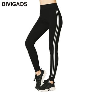 BIVIGAOS Coreano Sottile Modale Allenamento Leggings Pantaloni Alta Elasticità Parallele Stampato Nero Sport Donna Sexy 211108