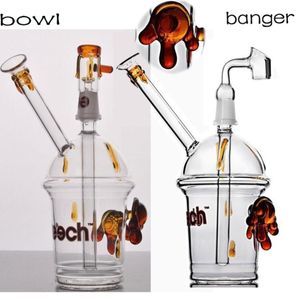 Hookahs Bent Neck Glas Bongs med diffus Duschhuvud PERC Bubbler Olje Riggar Vattenrör 14 mm Kvinna Joint