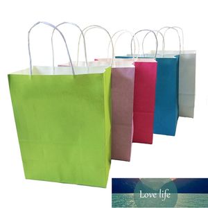 10 teile / los Natürliche Kraftpapier Tasche mit Griff Hochzeitspartei Favor, recycelbares Geschenk 27 * 21 * 11cm