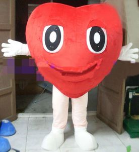 High quality Big Red Heart Mascot Costumes Halloween Fancy Party Dress Cartoon Character Carnival Xmas Easter Advertising Birthday Party Costume Outfit