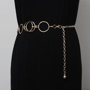 Cinture stile europeo e americano grande cerchio catena lunga con abito gonna casual coreana vita femminile decorazione in metallo