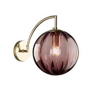 Loft Decor Wall Lampy Kreatywny Purpurowy Szklany Kulka Lampy Wandlamp Urządzenie Do Salonu Dekoracja Sypialnia Light LED G9 Lampa