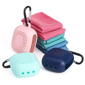 Quick Drying Microfiber Towel Sports Instant Cooling Ice Towel Portable Outdoor Travel Fitness Running Towel Silicone Bag