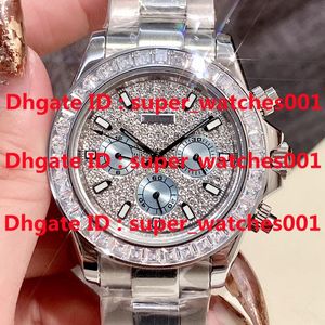 Super 202 Montre de Luxe Diamond Watch Mens Klockor 40mm isblå rostfritt stål med automatisk mekanisk rörelse