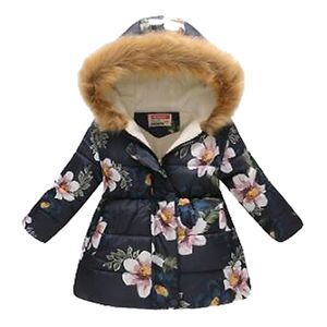 kids' wear Winter Girls Boys Hooded Plus Velvet Warm Cotton Jacket Thickening Printing 3-10 Age Child Quality Clothing 211025