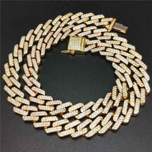 Heavy Neck Ras Necklace Color Gold Miami Style Cuba Ice, Chain, Hip Hop Style, Cz 16 / 18 / 20 / 24 Inch Q0809