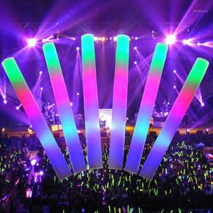 Parti Dekorasyonu 20pcs Led Renkli Köpük Sünger Glow -Sopa Sopa Çubukları Konser Doğum Günü Kulübü Tezahüratlar Hafif Çubuk