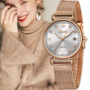 SUNKTA Listing Rose Gold Women Watches Quartz Watch Ladies Top Brand Luxury Female Watch Girl Clock Relogio Feminino+Box 210517