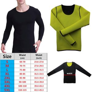 Męskie kształty ciała Mężczyźni Odchudzanie z długim rękawem T-shirt Tops Neoprenu Sauna Souna Fitness Shapewear Koszula Koszula Trymer Weight Loss