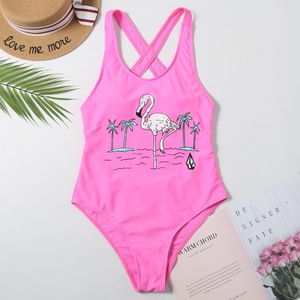 Pembe Seksi Mayo Mayo Kadınlar Bodysuit Monokini Yaz Beachwear Sevimli Kadın Spor Çapraz Geri Banyo Takımları 210520