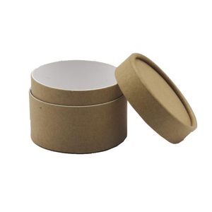 Gift Wrap White Kraft Round Paper Tube Box Canister Packaging Cylinder Craft Cardboard Jar Pack For Candy Power Jewelry