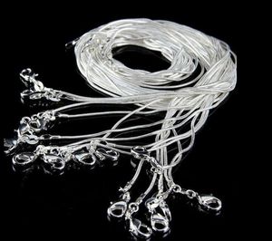 2021 100PCS 925 Silver P Smooth Snake Chains Halsband 1mm Snake Kedja Blandad Storlek 16 18 20 22 24 tum Hot