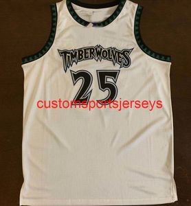 No.25 Al Jefferson white Basketball Jersey Embroidery add any name number