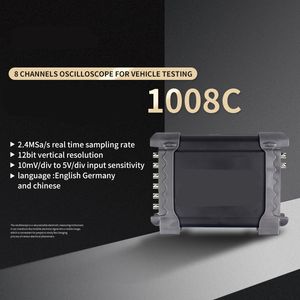 1008C Portatile USB PC Digital Storage Storage Oscilloscopio 8 canali Generatore del programma Oscilloscopio multifunzione automobilistico