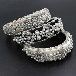 Moda Luksusowy Rhinestone Pearl Osobowość przesadna Pałąk Gąbka Piłka Piękna Ostrość Na Panie Prezent Akcesoria do włosów746 x0625