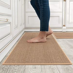 Anti-Slip Capacete Indoor Pequeno ou Grande Tapete Lavável Bem-vindo All-Inclusive Woven Kitchen Mat Sala de estar 220224