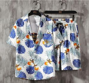 Tute da uomo Moda Camicia hawaiana a maniche corte Set Fiori da spiaggia Modello Pantaloncini Abbigliamento da uomo Abiti quotidiani in due pezzi