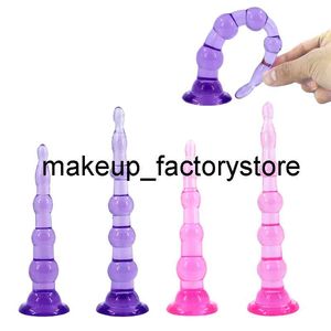 Massagem Crystal Anal Beads Jelly Plug Butt G-Spot Massager Massager Silicone Adulto Sexo Brinquedos para Mulher Homens Gay Products Erótico
