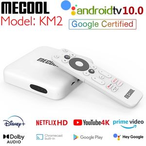 Mecool KM2 Netflix TV Box Android 10 Google 인증 2GB RAM 4K DOLBY USB3.0 SPDIF BT4.2 듀얼 WIFI 프라임 비디오 세트 상단 상자