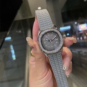 Relógio de diamante de alta qualidade 35.6mm Montre de Luxe Suíço Quartz Movimento Fine Caso de Aço Das Mulheres Relógios Esportes Relógio de Pulso Impermeável