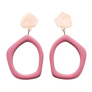 Einfache Süße Unregelmäßige Hit Farbe Geometrische Acryl Lange Große Baumeln Ohrringe Für Frauen Imitation Marmor Tropfen Schmuck Schönes Geschenk