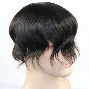 Naturalne Human Hair Off Black Bests Proteza Kapilaryczna Mono Dla Męskiej Perubee Przezroczyste Męska Peruka Wig Kawałek Mężczyzna 8x10 Rozmiar