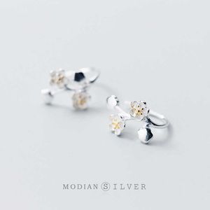 Urok Plum Blossom Kwiat Drop Kolczyki Moda 925 Sterling Silver Exquisite Dangle Kolczyk Dla Kobiet Biżuteria 210707