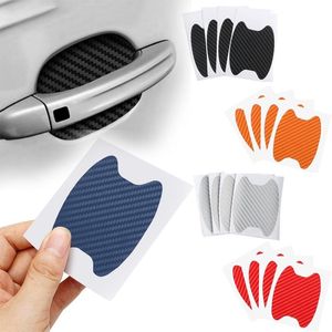 Wall Stickers 4Pcs/Set Car Door Sticker Carbon Fiber Scratches Resistant Cover Auto Handle Protection Film Exterior Styling Accessories