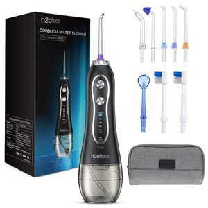 H2ofloss 물 flosser 치과 치아 클리너 휴대용 구강 Irrigator 5 모드 300ml 충전식 IPX7 방수