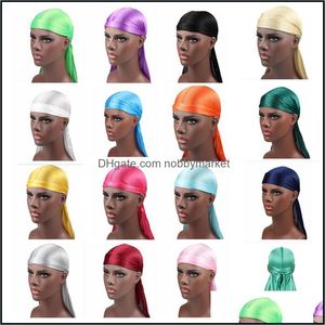 Czapka / SKL Czapki Kapelusze Kapelusze, Szaliki Rękawiczki Moda Aessories Designer Durag Mężczyźni Silky Mens Hat Satin Bandana Turban Wigs Headwear Headband