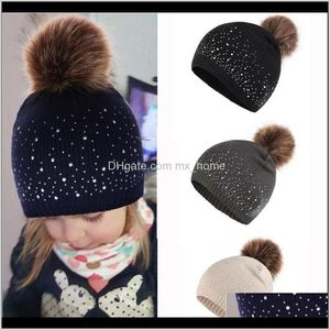 Caps Tillbehör Baby Maternity Drop Leverans 2021 Babyborr Stickad 6 Färg Design Girls Beanie Twist Ull Höst Vinter Toddler Kids Soild