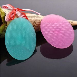 Soft brushes Facial Exfoliating Brush Infant Baby Silicone Wash Face Cleaning Pad Skin SPA Scrub Cleanser Tool RH3662