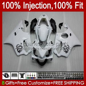 OEM BODY FÖR HONDA CBR600F4I F4 I CBR600FS 01-03 Bodywork A6NO.8 CBR 600F4I 600 F4I FS CC 2001 2002 2003 CBR600 F4I 600CC 01 02 03 Injektionsform Fairing Vit glansig ram