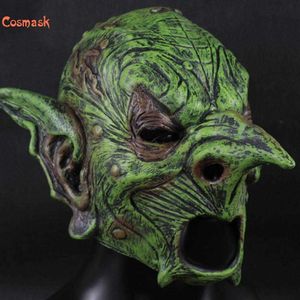 Cosmask Halloween Green Spirit Old Man Horror Maschera in lattice Costume di Halloween Dance Party Maschera spaventosa Q0806