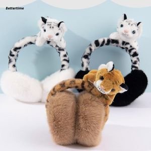 Komik Peluş Karikatür Earmuff Dolması Mini Kaplan Şekli Earwarmer Çocuklar Için Sevimli Unisex Hayvan Kulak Flap Çok Renkli