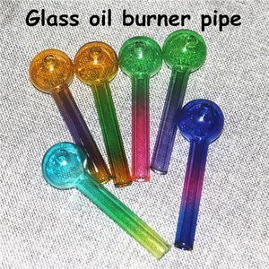 Rauch Rundes Glas Ölbrenner Rohr Dickes Rohr Kugelform Glas Öl Nagelpfeifen Rauchen Wasserpfeife Dab Rig Kleiner handgefertigter Bubbler