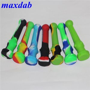 Muliti Color smoking pipes Silicon Nectar Pipe with 14mm Joint quartz Nails titanium nail Silicone pipe Oil Rigs dabber tools