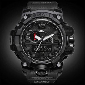 Smael Top Märke Män Analog Quartz Watch Män Sport Klockor Mens Shock Militär Clock Vattentät LED Digital Armbandsur Masculino X0625