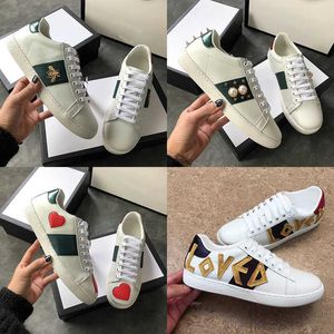 Casual Shoes Bee Snake Tiger Men Women Top Quality Leather Sneakers Embroidery Stripes Shoe Designer Walking Sports Trainers