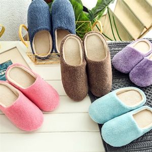 Inomhus Bomull-Padded Tofflor Hem Skor Hus Golv Skor Vinter Varm Mjuka Kvinnor Mänskor 1pc Pantufas Par Tofflor Y1120