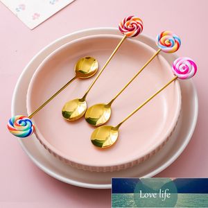 Cutelaria de aço inoxidável dourado Creative Lollipop Colher Forquilha Conjunto de Utensílios de Cozinha Acessórios Lollipop Decorado Conjunto de Louça