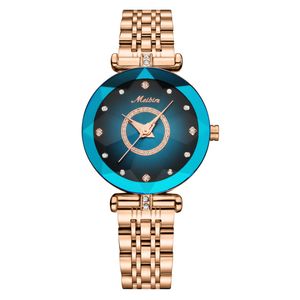 MEIBIN Shining Quartz Womens Watches Ladies Watch Elegant Diamond Blue Dial Girls Wristwatches