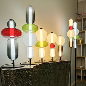 Nordic art deco Table lamp bedroom LED Night light room stained glass lampshades for candy Desk lamps