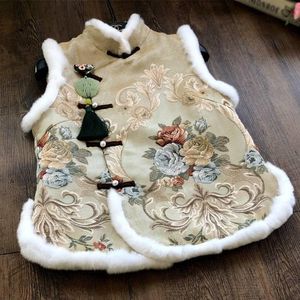 民族の衣料品春と秋のレトロな中国風の文学アートチョンサム綿の厚い暖かいベストジャケット