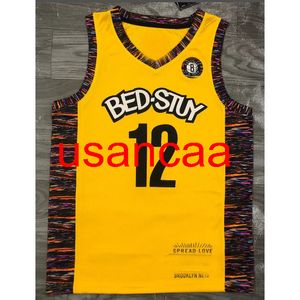 All Bordado 12# Harris 2021 Temporada Jersey de basquete amarelo Personalize as mulheres masculinas Adicionar qualquer número Nome XS-5xl 6xl Vest