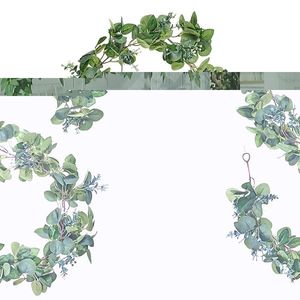 Wholesale table garlands resale online - Artificial Eucalyptus Garland Fake Greenery Vines Swag For Wedding Table Runner Doorways Indoor Outdoor Decoration Decorative Flowers Wrea