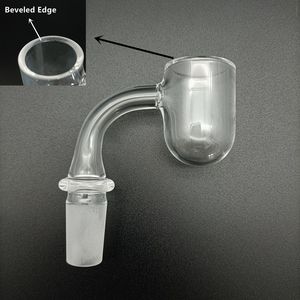 OD25mm runda botten kvarts banger nagel platt topprökning avfasad kant 45 90 grader bangers 10mm 14mm 18mm manlig kvinnlig frostad gemensam glas bong