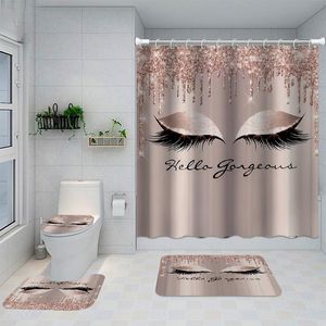Wholesale red toilet seats for sale - Group buy Shower Curtains Red Lips Waterproof Bathroom Curtain Set Polyester Non Slip Bath Mat Rugs Carpet Toilet Seat Cover Bathing Home Decor